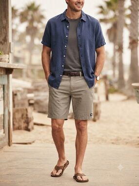Billabong Crossfire Submersible Men's Stone Green Flat-Front Shorts